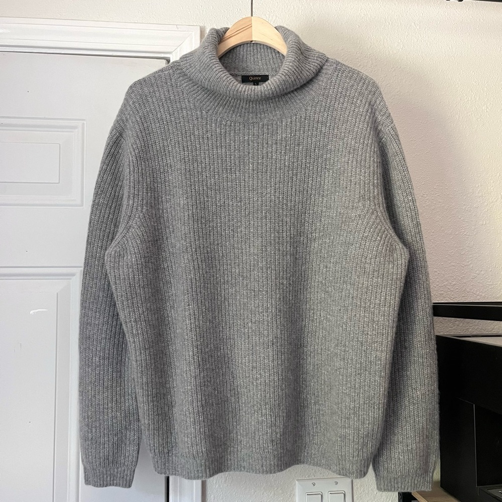 Quince Gray Turtleneck Sweater